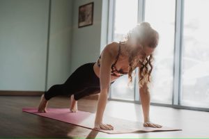 Woman in plank pose